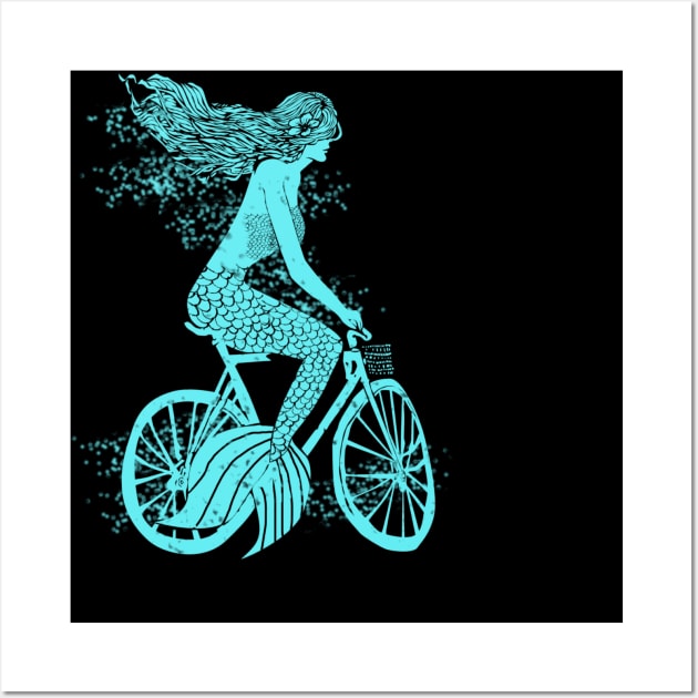 Mermaid on a Bike Wall Art by chuongmacyfersfw